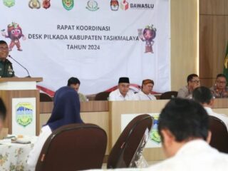 Sekda Zen Pimpin Rakor Desk Pilkada Kabupaten Tasikmalaya 2024