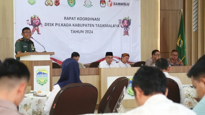 Sekda Zen Pimpin Rakor Desk Pilkada Kabupaten Tasikmalaya 2024