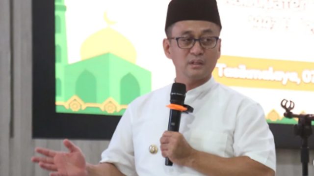 Bupati Tasikmalaya H. Cecep Nurul Yakin menghadiri kegiatan Rapat Koordinasi dan Halal Bihalal SDM Program Keluarga Harapan (PKH) Kabupaten Tasikmalaya yang digelar di Pendopo Baru, Selasa (7/4/2026).