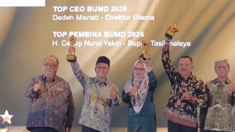 Bupati Apresiasi Tiga Penghargaan Nasional Bank Galunggung di Ajang TOP BUMD Awards 2026